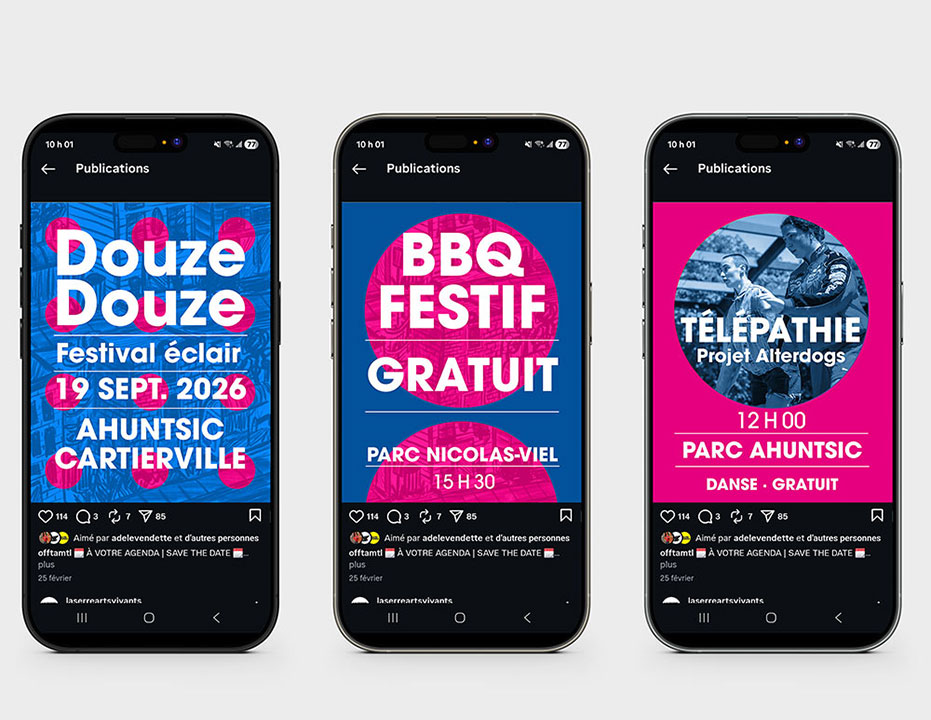 publications instagram, projet publicitaire, design graphique par Laurence Rochon, graphiste Montréal