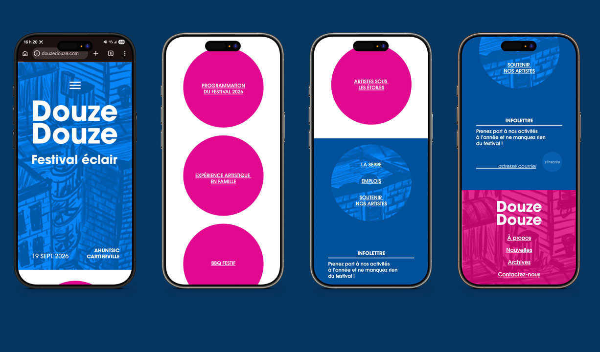 site web mobile, projet publicitaire, design graphique par Laurence Rochon, graphiste Montréal
